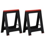 Vidaxl trteaux de travail pliables 2 pcs pp noir et rouge 350 kg