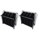 Vidaxl trieuses  linge avec sacs 2 pcs noir et gris