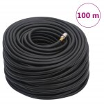 Vidaxl tuyau d'air hybride noir 100 m caoutchouc et pvc