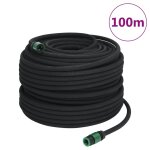 Vidaxl tuyau d'arrosage de jardin noir 0, 6  100 m caoutchouc