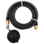 Vidaxl tuyau d'aspiration avec raccords en laiton 10 m 25 mm noir