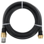 Vidaxl tuyau d'aspiration avec raccords en laiton 10 m 25 mm noir