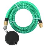 Vidaxl tuyau d'aspiration avec raccords en laiton 25 m 25 mm vert