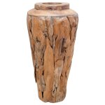 Vidaxl vase de d�coration 40 x 60 cm bois de teck solide