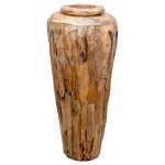 Vidaxl vase de d�coration 40 x 80 cm bois de teck solide