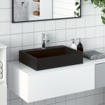 Vidaxl vasque 50x38x11 cm fonte min�rale / marbre noir mat