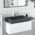 Vidaxl vasque 60x38x11 cm fonte min�rale / marbre anthracite