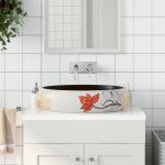 Vidaxl vasque  poser multicolore ovale 59x40x15 cm cramique