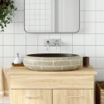 Vidaxl vasque  poser multicolore ovale 59x40x15 cm cramique