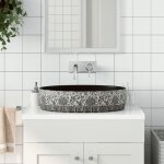 Vidaxl vasque  poser noir et bleu ovale 56, 5x36, 5x13, 5 cm cramique