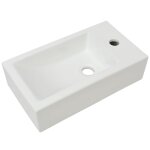 Vidaxl vasque + trou de robinet c�ramique blanc 46 x 25, 5 x 12 cm