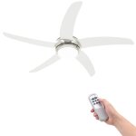 Vidaxl ventilateur de plafond orn avec lampe 128 cm blanc