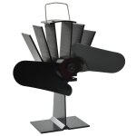 Vidaxl ventilateur de pole aliment par chaleur 2 pales noir