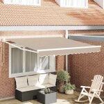Vidaxl vranda manuelle rtractable beige 350 x 250 cm