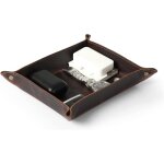 - vide poche en cuir véritable - boîte de rangement pratique pour portefeuilles, montres, clés, pièces ... - vide poche en cuir véritable - boîte de rangement pratique pour portefeuilles, montres, clés, pièces ...