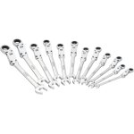 Vigor jeu de cl�s mixtes � cliquet � double articulation - v6752 / 12