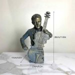 Vilead - statue de musicien en rsine de 30cm, collection de bandes, sax, violoncelle, bureau, bibliothque, ...