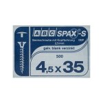 Vis � bois pozidriv - filetage partiel - 4, 5x45 mm - 500 pi�ces - spax - cap spax