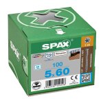Vis inox a2 pour terrasse bois - double filet - 5 x 60 mm - 100 pices spax