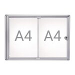 Vitrine d'affichage 2xa4 l490xh351mm coins biseaut�s pour int�rieur maul