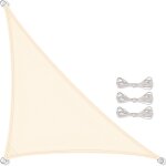 Voile d'ombrage 3x3x3 m�tres beige triangulaire en pes auvent pour jardin terrasse anti - uv toile solaire ...