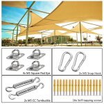 Voile d'ombrage en acier inoxydable 24 pièces / ensemble 304, accessoire pour auvent d'extérieur, kit ... Voile d'ombrage en acier inoxydable 24 pièces / ensemble 304, accessoire pour auvent d'extérieur, kit ...