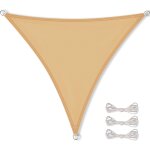 Voile d'ombrage avec cordes de fixation pare - soleil jardin balcon basic triangle equilatral 3, 6 x ...