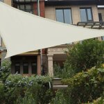 Voile d'ombrage impermable triangulaire 5x5x5m, toile ombrage pes rsistant a l'eau, filet dombrage ...