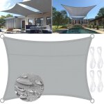 Voile d'ombrage jardin, rectangulaire 2 x 3m, avec corde, imperméable toile ombrage uv protection, pour ... Voile d'ombrage jardin, rectangulaire 2 x 3m, avec corde, imperméable toile ombrage uv protection, pour ...