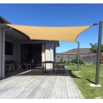 Voile d'ombrage rectangulaire 2, 5x3, 5m toile ombrage hdpe respirant uv protection pour terrasse jardin ...