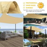 Voile d'ombrage rectangulaire 6. 5x10 pouces, auvent de soleil, bloc de protection solaire, pour patio, ...