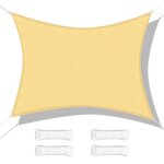 Voile d'ombrage rectangulaire couleur sable 3. 6x4. 8m pour terrasse, jardin, cour, pergola