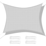 Voile d'ombrage rectangulaire gris clair 3. 6x4. 8m pour terrasse, jardin, cour, pergola