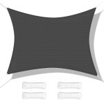 Voile d'ombrage rectangulaire gris fonc 3. 6x4. 8m pour terrasse, jardin, cour, pergola