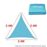 Voile d'ombrage solaire impermable, bleu ciel, toutes tailles, carr, rectangle, triangle, terrasse ...