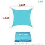 Voile d'ombrage solaire impermable, bleu ciel, toutes tailles, carr, rectangle, triangle, terrasse ...