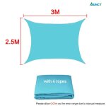 Voile d'ombrage solaire impermable, bleu ciel, toutes tailles, carr, rectangle, triangle, terrasse ...