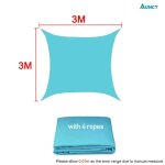Voile d'ombrage solaire impermable, bleu ciel, toutes tailles, carr, rectangle, triangle, terrasse ...