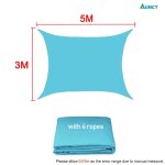 Voile d'ombrage solaire impermable, bleu ciel, toutes tailles, carr, rectangle, triangle, terrasse ...