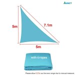 Voile d'ombrage solaire impermable, bleu ciel, toutes tailles, carr, rectangle, triangle, terrasse ...