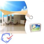 Voile d'ombrage voile solaire toile solaire greenblue gb505 carr�e uv creme jardin piscine 5m