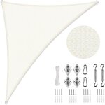 Voile d'ombrage triangulaire 2. 5x2. 5x3. 5m toile ombrage crme avec quincaillerie - store en tissu ...
