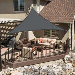 Voile d'ombrage triangulaire 2x2x2m imperméable a l'eau pes toile d'ombrage anthracite avec 95% de protection ... Voile d'ombrage triangulaire 2x2x2m imperméable a l'eau pes toile d'ombrage anthracite avec 95% de protection ...