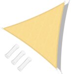 Voile d'ombrage triangulaire couleur sable 3. 6x3. 6x3. 6m pour terrasse, jardin, cour, pergola