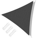 Voile d'ombrage triangulaire gris fonc 3. 6x3. 6x3. 6m pour terrasse, jardin, cour, pergola