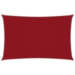 Voile toile d'ombrage parasol tissu oxford rectangulaire 2 x 5 m rouge helloshop26 02 0009636