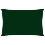 Voile toile d'ombrage parasol tissu oxford rectangulaire 5 x 8 m vert fonc� helloshop26 02 0009732
