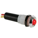 Voyant led rouge clignotant 12v boitier chrome