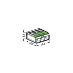 Wago 221 - 423 connecteur a levier trois fils 4mm - 221 - 423 [50 pi�ces]