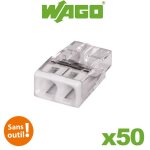 Wago - flacon de 50 mini bornes de connexion automatique 2 entres s2273